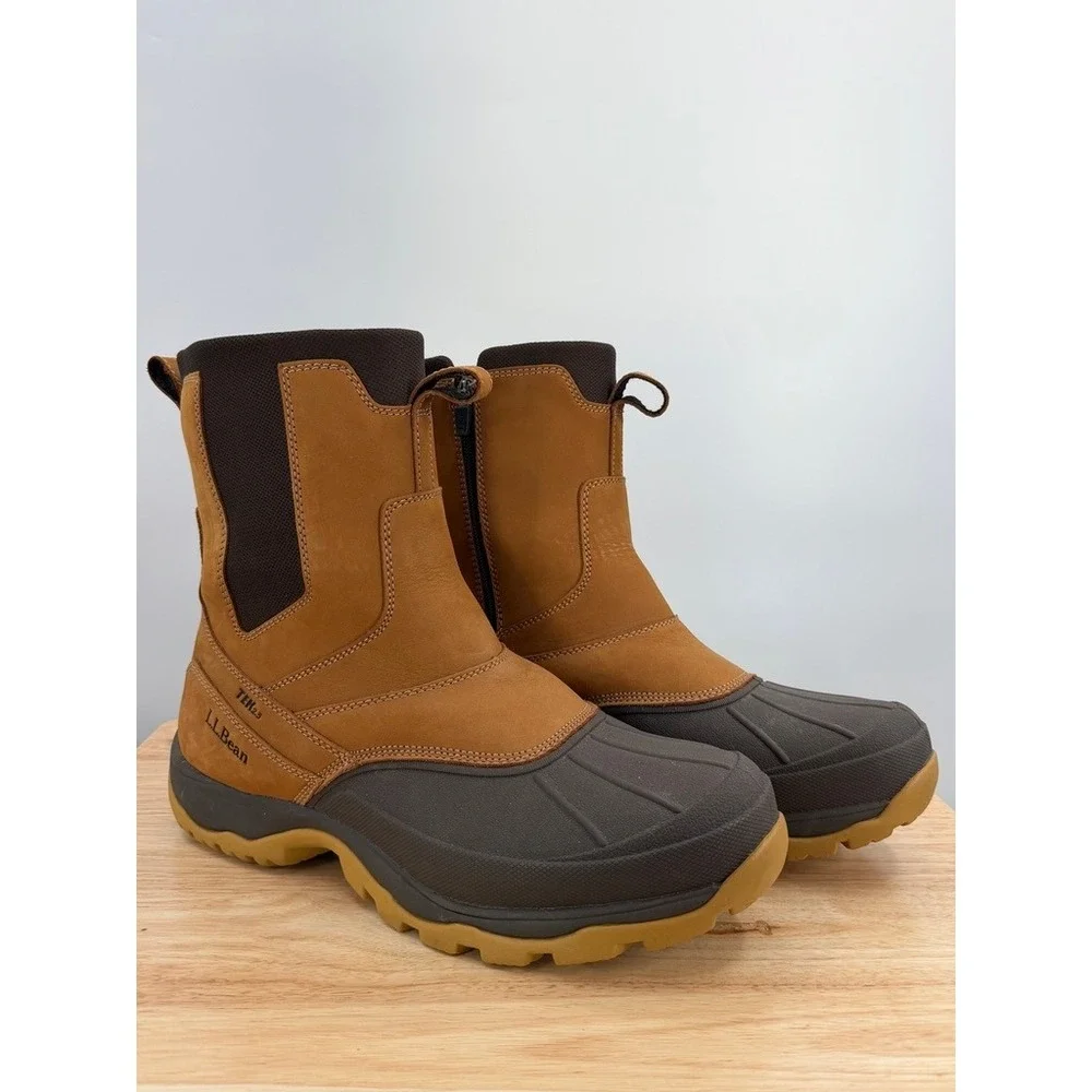 L.L.Bean Mens 11.5 Storm Chaser Thermolite 200g Insulated Snow Winter Side Zip